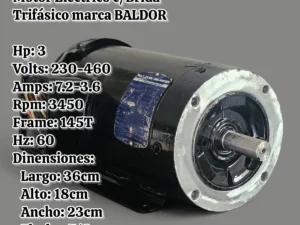 Motor Eléctrico C/brida 3hp Trifásico 3450rpm Marca Baldor