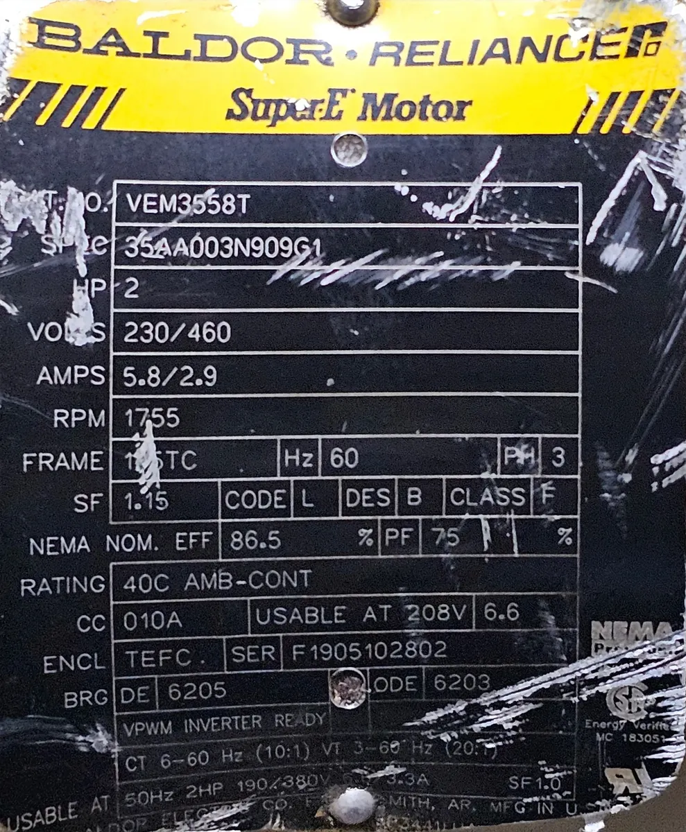 Motorreductor 2hp Trifásico Ratio: 50.1 Marca Baldor/iroman - Image 6