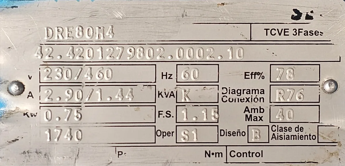 Motorreductor 1hp Trifásico Ratio:32.1 Marca Seweurodrive - Image 7