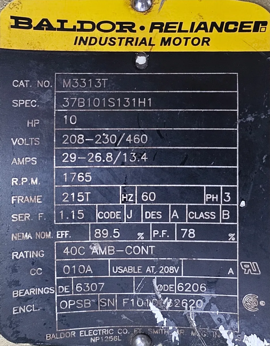 Motor Eléctrico 10hp Trifásico 1765rpm Marca Baldor - Image 6