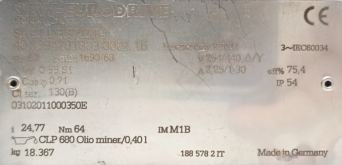 Motorreductor 3/4hp Trifásico Seweurodrive R:25.1 F/hueca - Image 6
