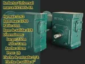 Reductor Universal Para 2hp Max. Ratio:10.1 Marca Hytrol 4a