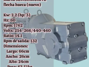 Motorreductor Trifásico 3hp Seweurodrive Ratio:14.1 F/hueca