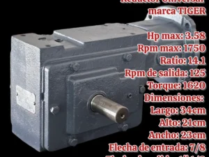 Reductor Universal Para 3hp Ratio: 14.1 Marca Tiger