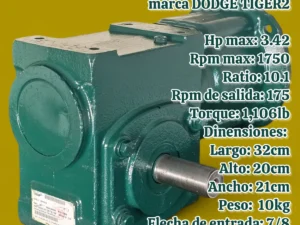 Reductor Universal Para 3hp Marca Dodge Tiger2 Ratio:10.1