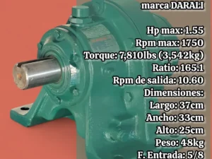 Reductor Para 1.5hp Ratio: 165.1 Marca Darali