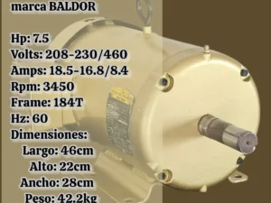 Motor Eléctrico 7.5hp Trifásico 3450rpm Marca Baldor