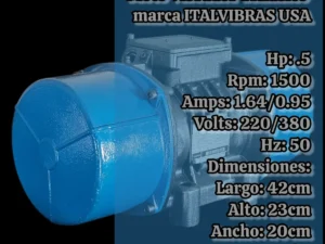 Moto Vibrador 1/2hp Trifásico 1500rpm Marca Italvibras Usa