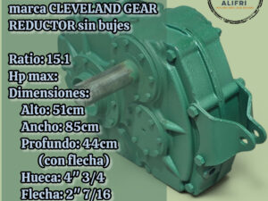 Reductor tipo Dodge #8 Ratio: 15.1 marca CLEVELAND GEAR REDUCTOR sin bujes