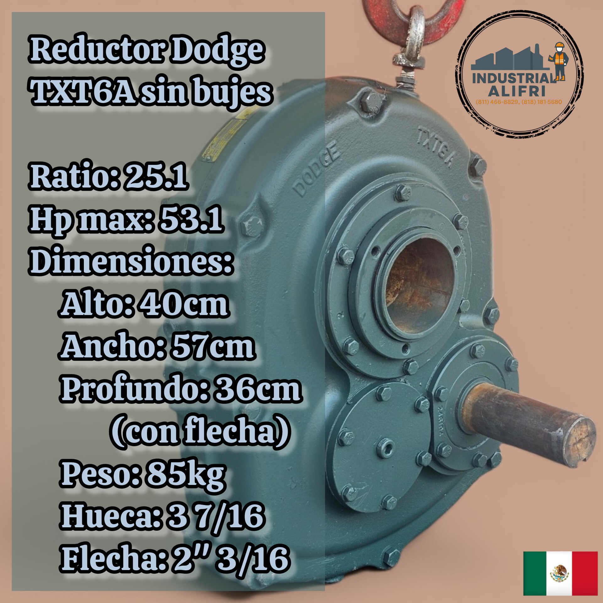 Reductor Dodge TXT6A Ratio: 25.1 sin bujes