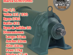 Motorreductor 1/3hp Monofasico Ratio: 87.1 marca SUMITOMO