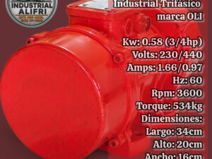 Motor Vibrador Industrial 0.58kw Trifásico 3600rpm marca OLI