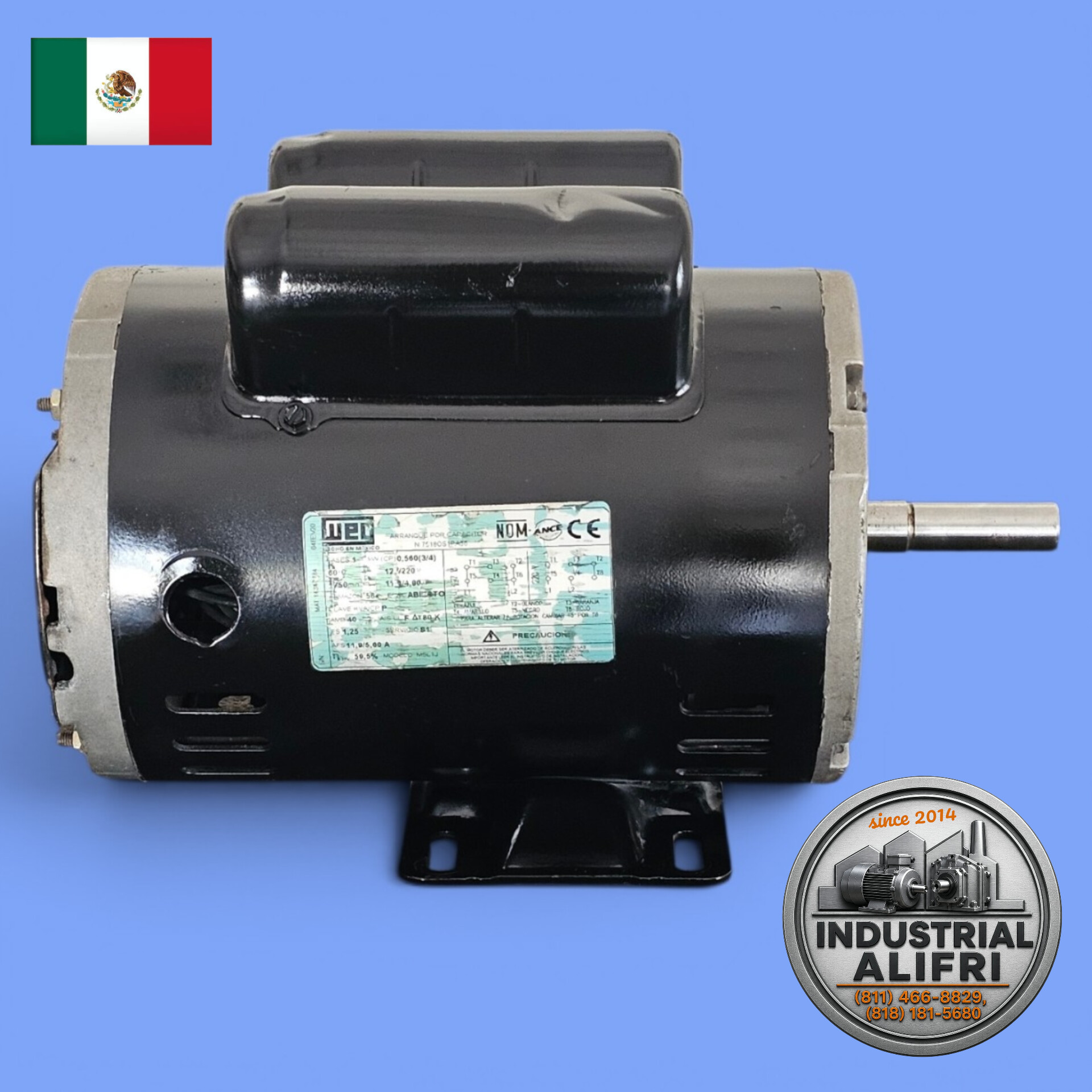 Motor Eléctrico 3/4hp Monofasico 1750rpm marca WEG - Image 5