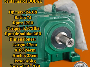 Reductor lineal con brida para 24.68hp max ratio: 7.1 marca DODGE