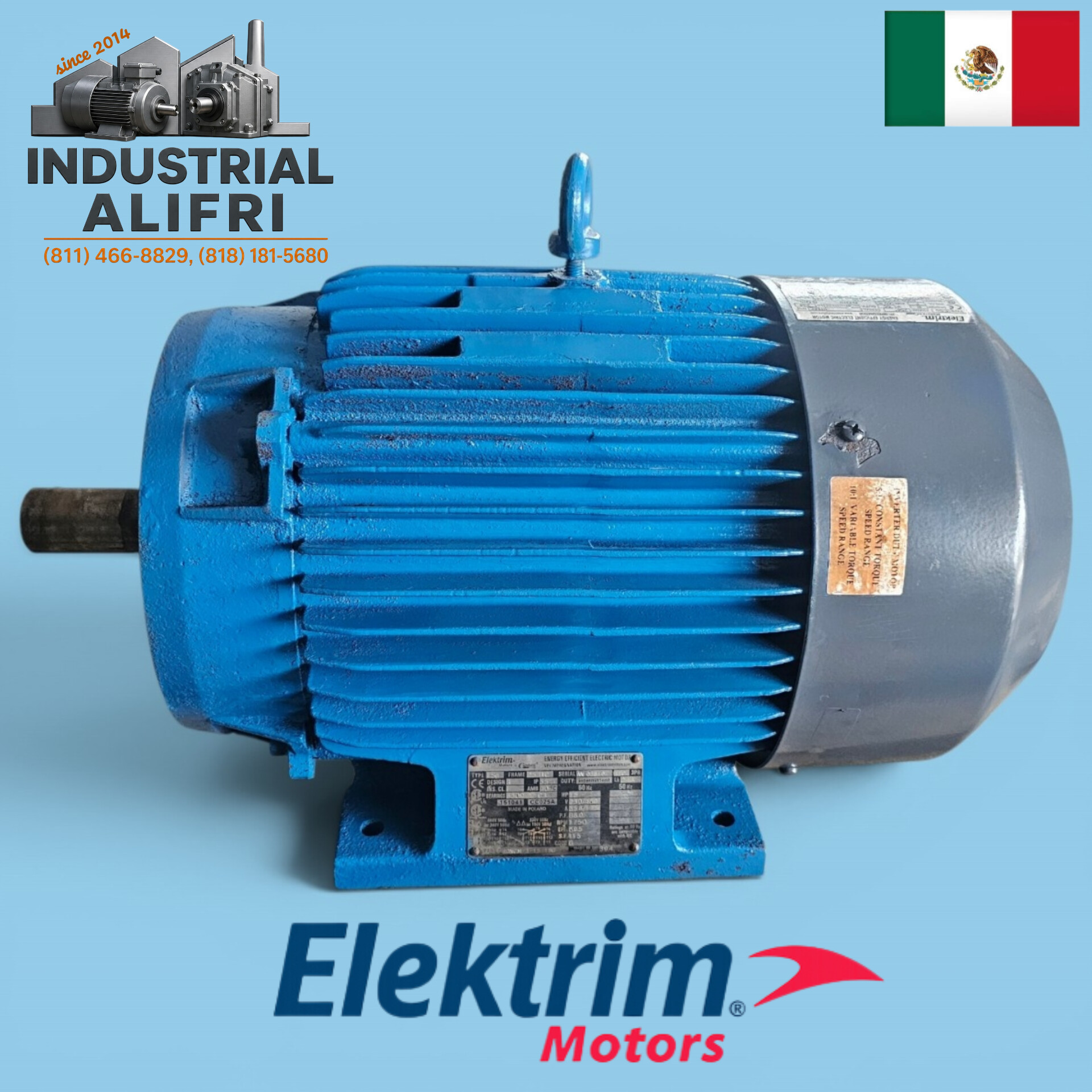 Motor Eléctrico 15hp Trifásico 1750rpm marca ELEKTRIM MOTORS - Image 5