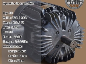 Motor Eléctrico 50hp Trifásico 1775 rpm marca BALDOR Aprueba de explosión
