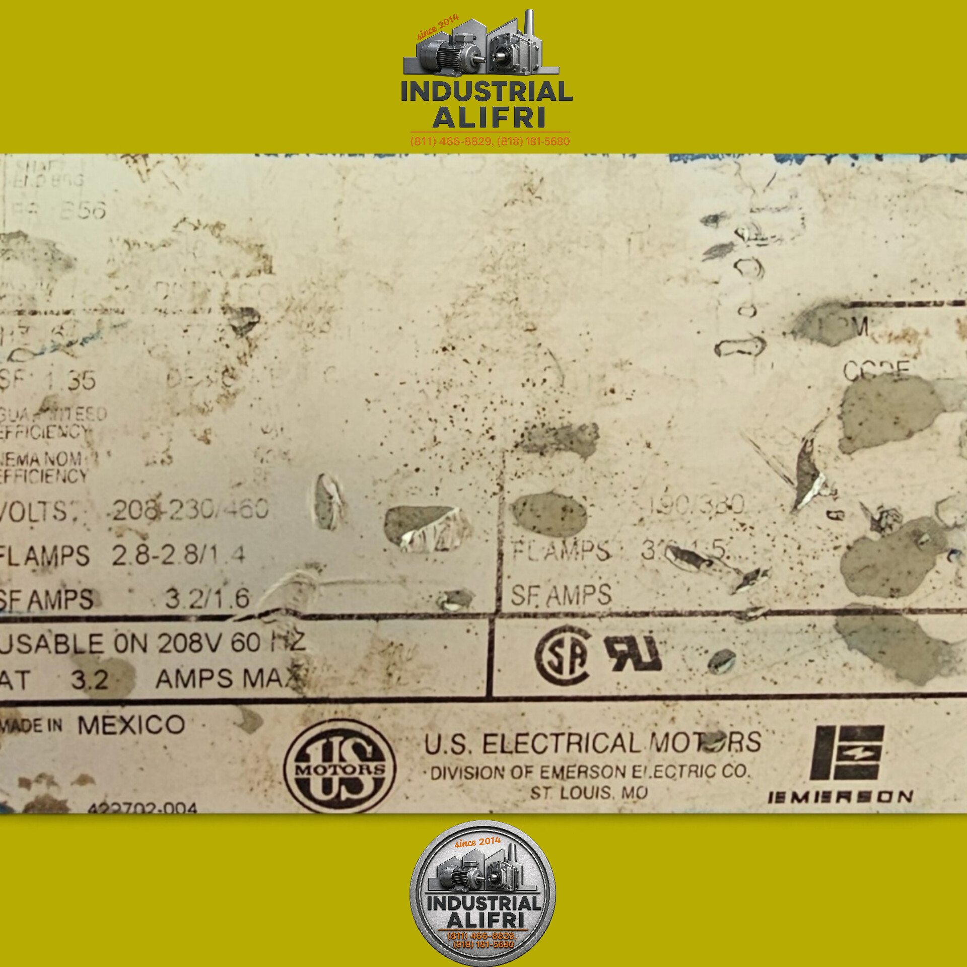 Motorreductor 1hp Trifásico Ratio: 39.1 marca US MOTORS - Imagen 7