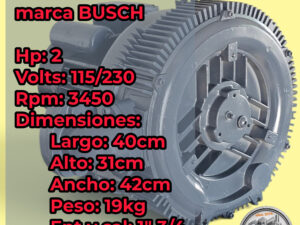 Blower 2hp Bifasico marca BUSCH